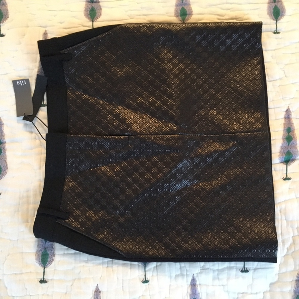 Tibi Faux Leather Skirt